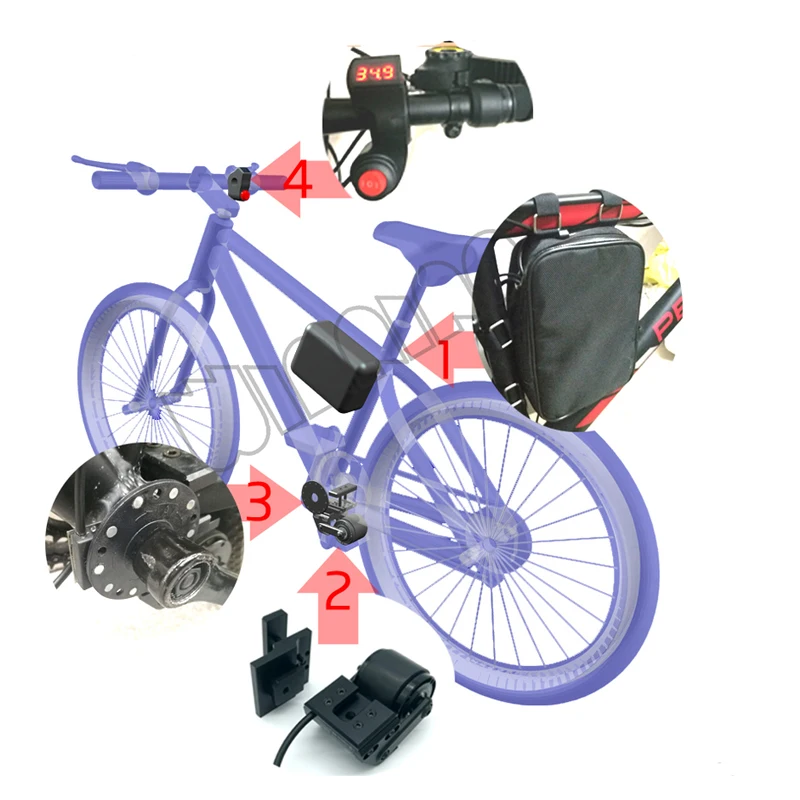 Electric bike 36V 500W conversion kit Booster without Battery Modified Moped Kit Bicycle Friction Drive DIY e EASY CARRY | Спорт и