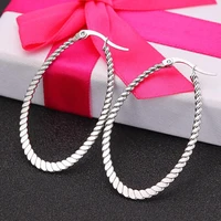 the elliptical texture 40mm brief titanium stainless steel colors plated men earring hoop earrings for women classic jewelry
