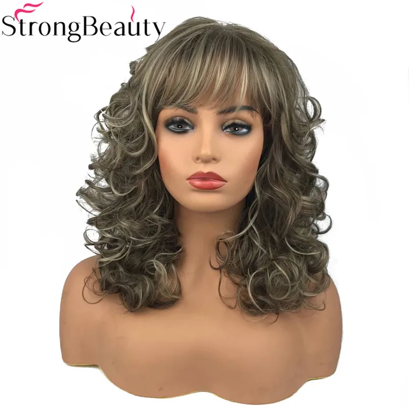 StrongBeauty женские длинные кудрявые прямые парики синтетический парик без