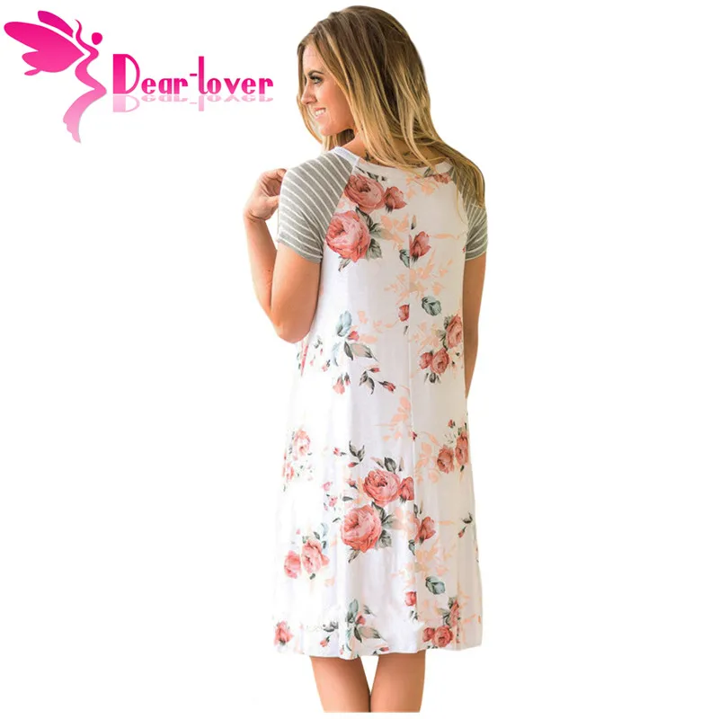 Dear Lover футболки Платья Женская Летняя туника белый фон цветочный принт А силуэт