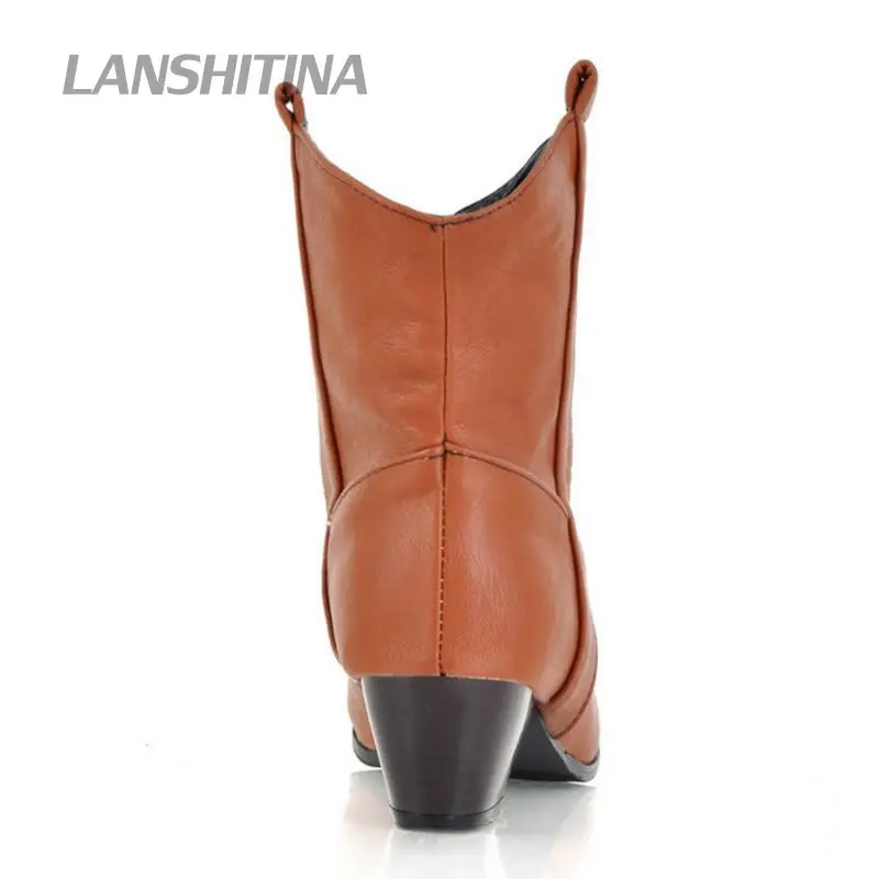Women Half Boots Shoes Woman Round Toe Fashion Warm Winter Botas Heels Rome Boot Quality Footwear Y199 | Обувь