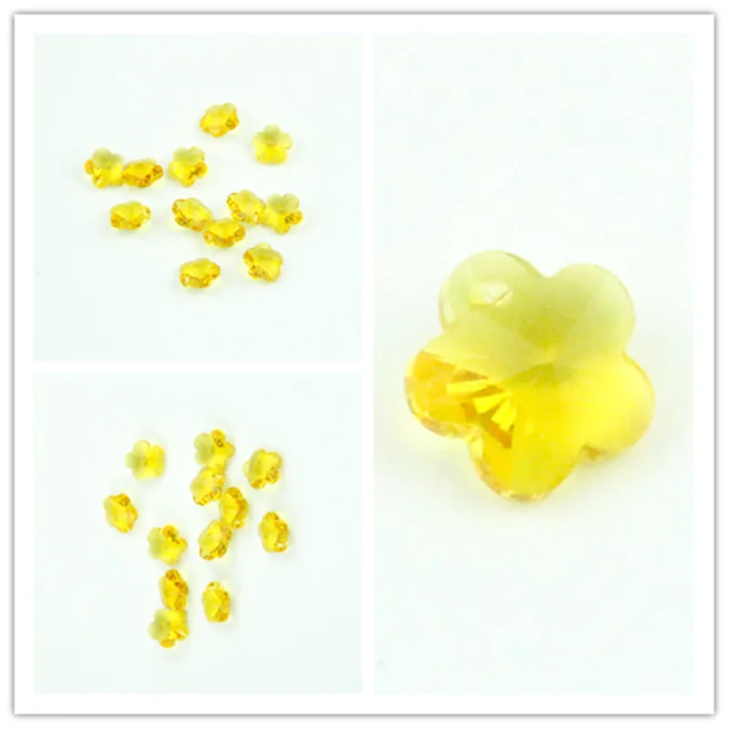 2000 шт 14 мм топаз Стекло Хрустальные гирлянды кристалл цветок сливы бусины