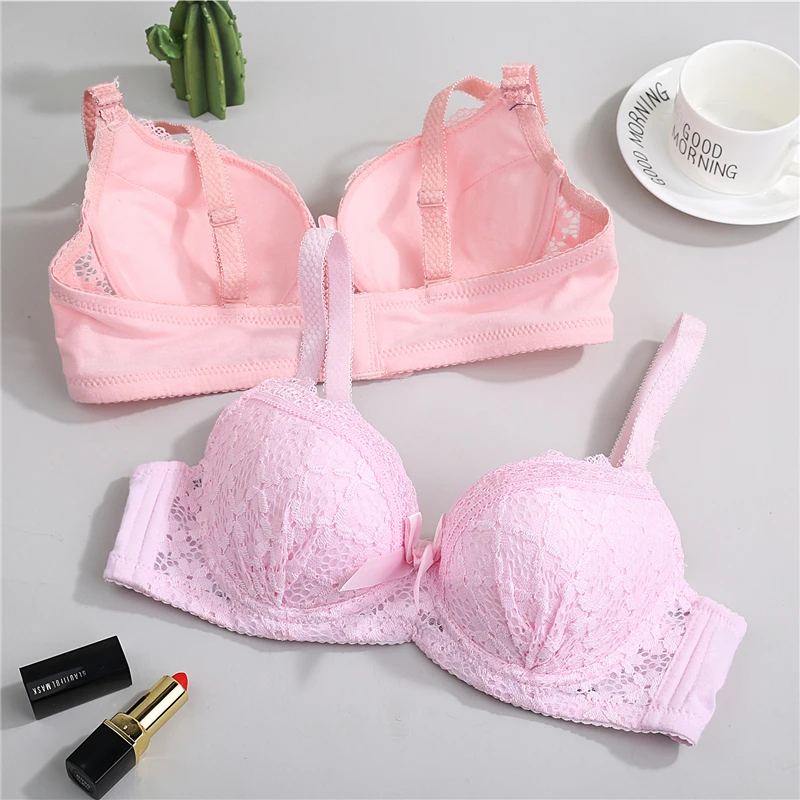 Кружевные бюстгальтеры пуш ап в клетку регулируемый удобный для маленькой груди