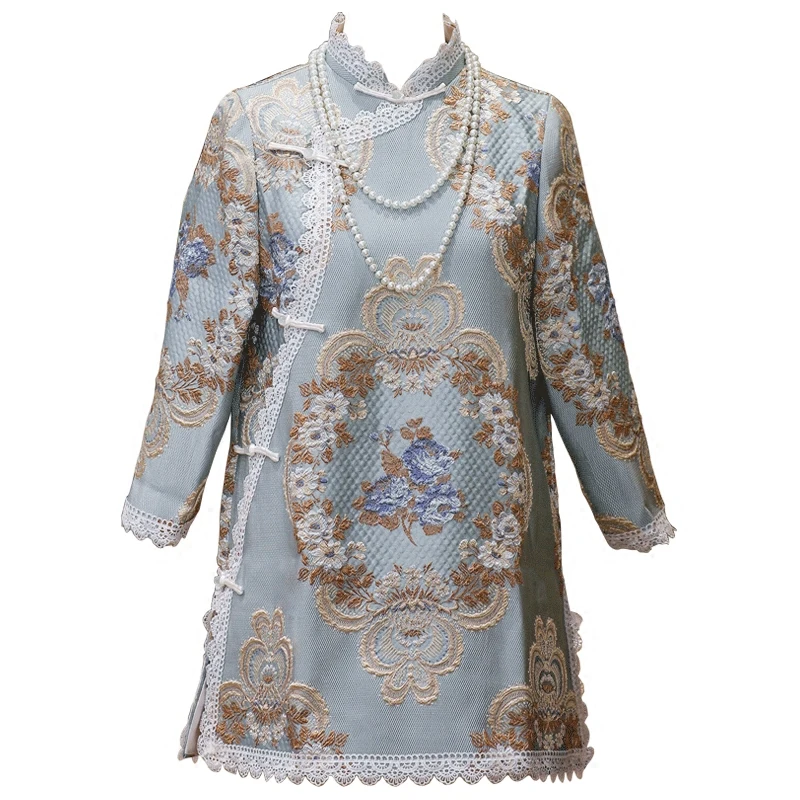 Günstig Sehen Orange 2018 Frühling Handarbeit Stickerei Brokat Cheongsam Vintage Achat Knoten Kragen Chinesischen Stil Jacke Tops SO3375