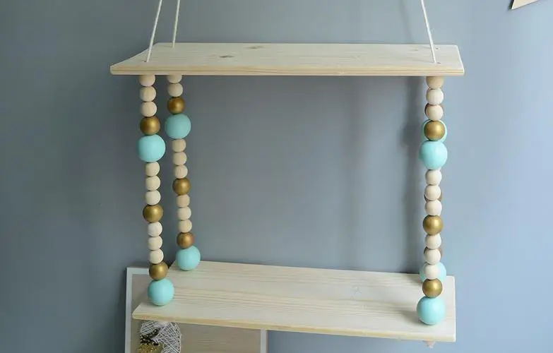 Скандинавская двойная деревянная настенная вешалка для хранения детская