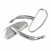 bjmoto universal motorcycle mirror chrome motorcycle oval mirror rearview mirrors for softail dyna 8mm 10mm