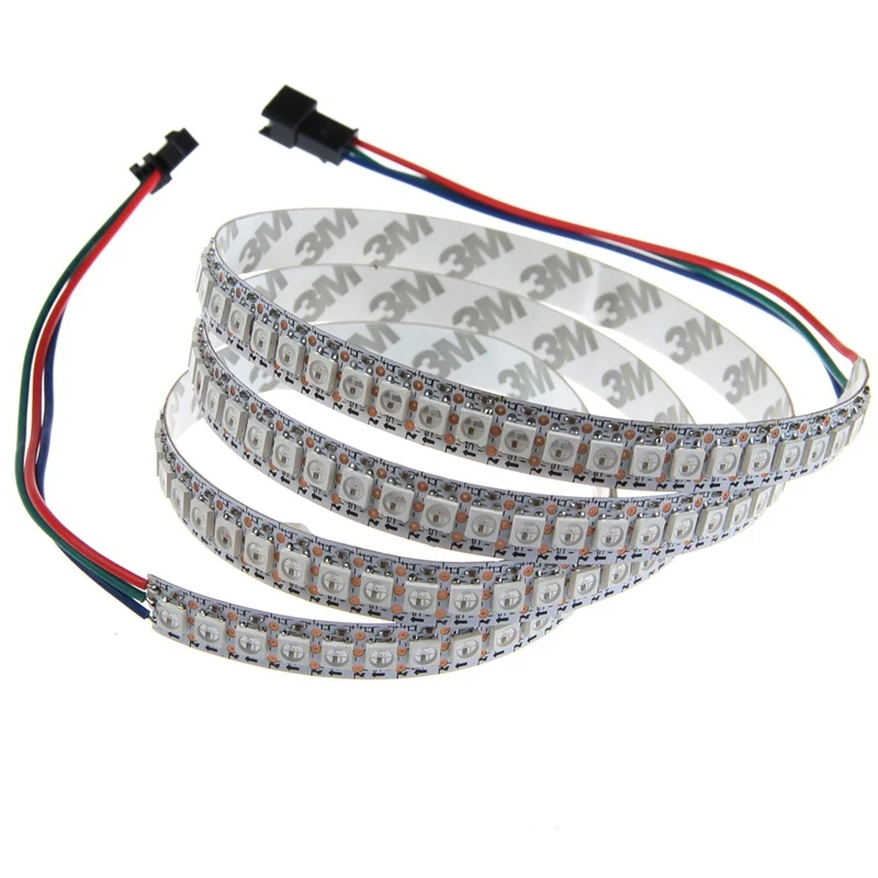 

Доступная Пиксельная лента 1 м 144 светодиодов/м DC5V SK2812led, неводонепроницаемая, с 144 пикс./м; Белая печатная плата