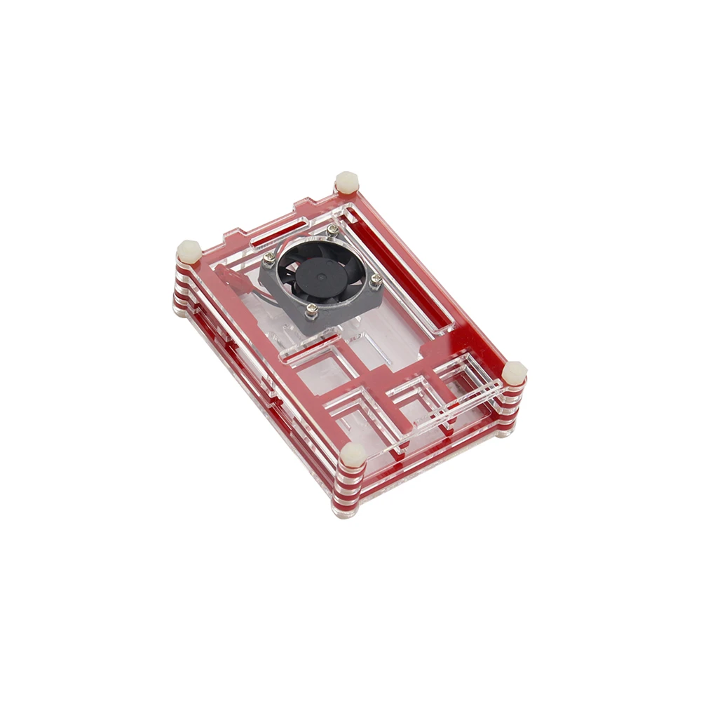 Красивый Красочный чехол Raspberry Pi 9 слоев акриловый с охлаждающим вентилятором для