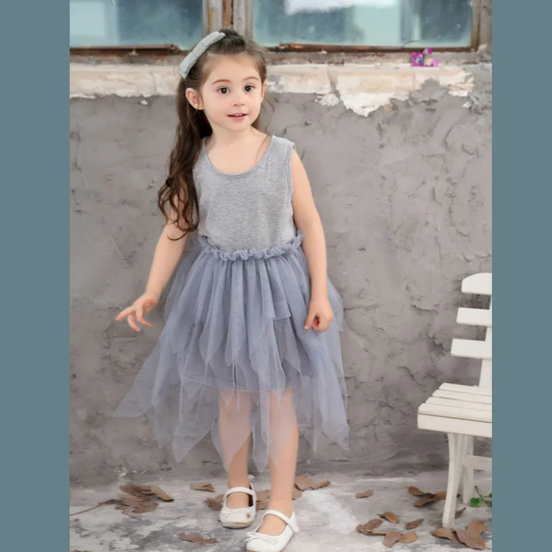 Baby girls dresses kids fashion Irregular Mesh Princess Dress 2019 new arrived children Sling | Детская одежда и обувь