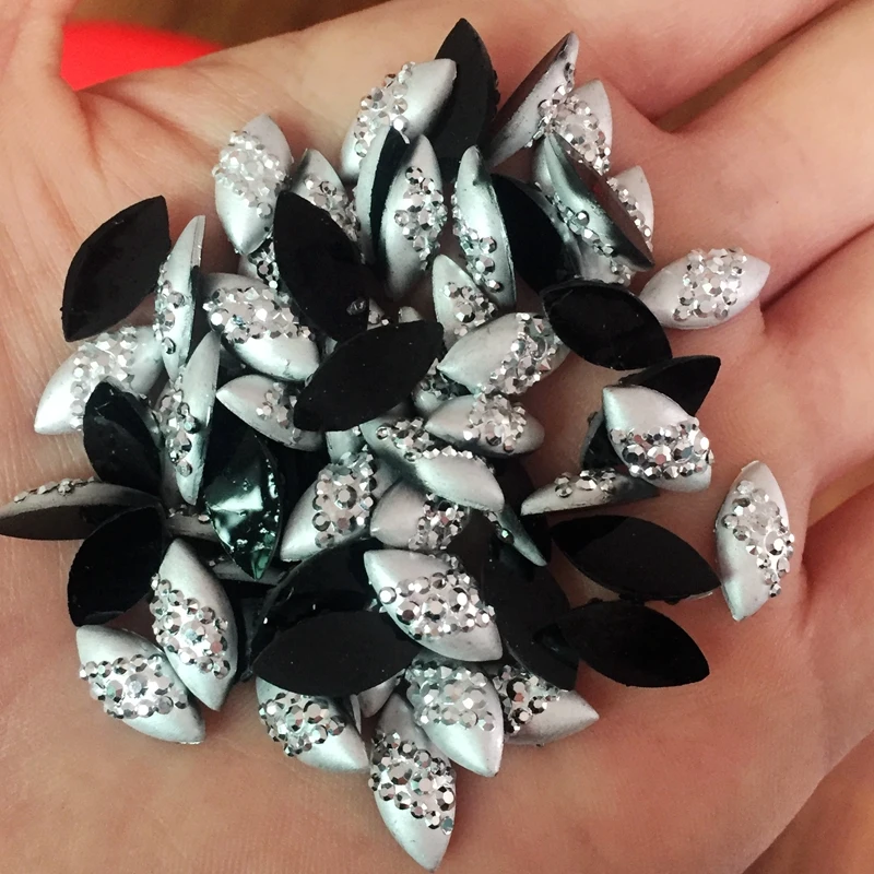 Diy80pcs Серебряный конский глаз формы, украшения для волос и буфер обмена смолы кнопки вечерние украшения кнопки. A352