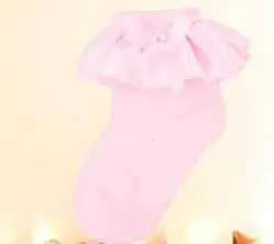 light pink Satin Коллекция года, брендовые нескользящие носки для девочек кружевные носки принцессы с оборками для маленьких девочек, летние носки для детей возрастом до 8 лет - Цвет: light pink Satin
