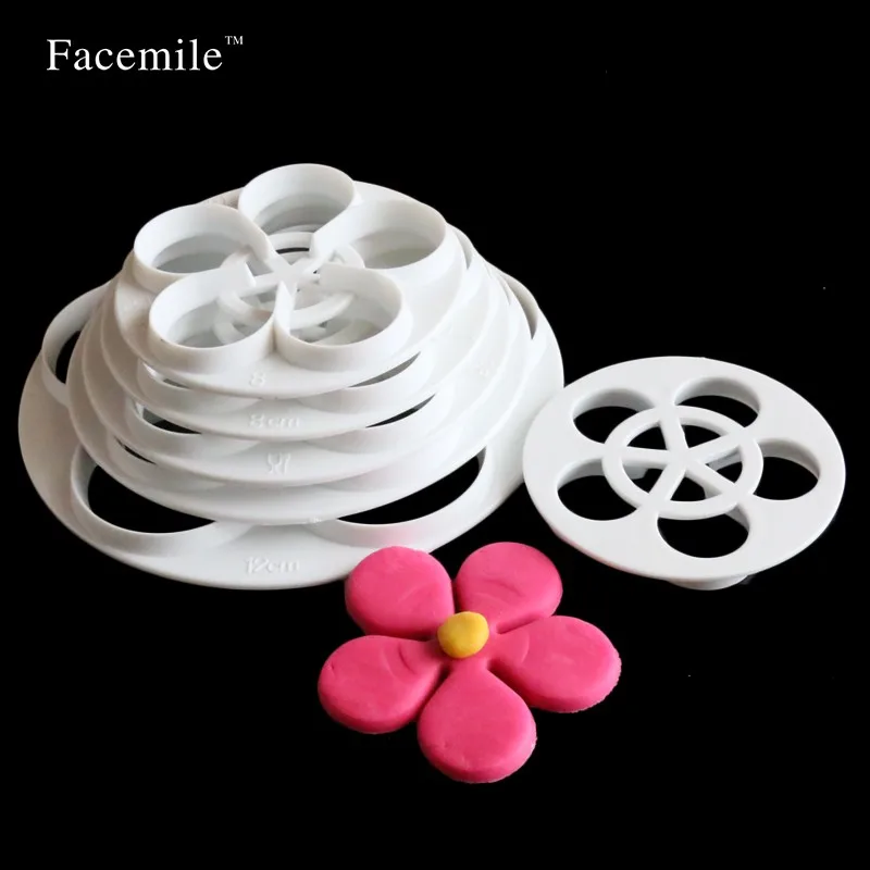 Facemile 6 шт./компл. розовый цветок нож для торта и печенья форма помадки простой розы