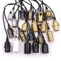 ac85 240vvintage edison lamp base pendant light holder e27 led bulb screw socket base 115cm cable for retro incandescent lamp