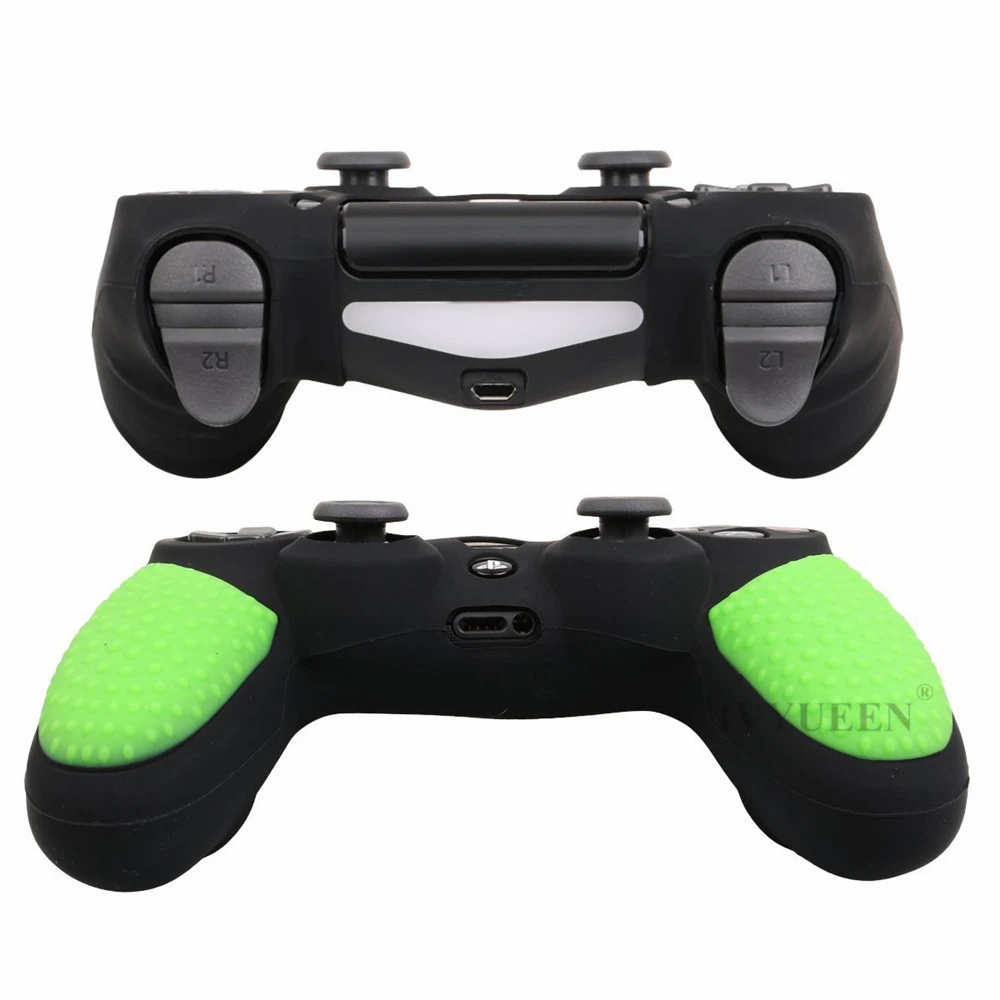 IVYUEEN Противоскользящий силиконовый чехол для Dualshock 4 PS4 DS4 PRO тонкий защитный чехол для контроллера с 2 захватами для большого пальца