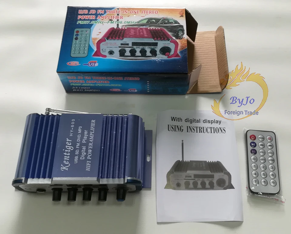 Автомобильный мини усилитель HY600 20 Вт + FM Аудио Микрофон mp3 динамик стерео для