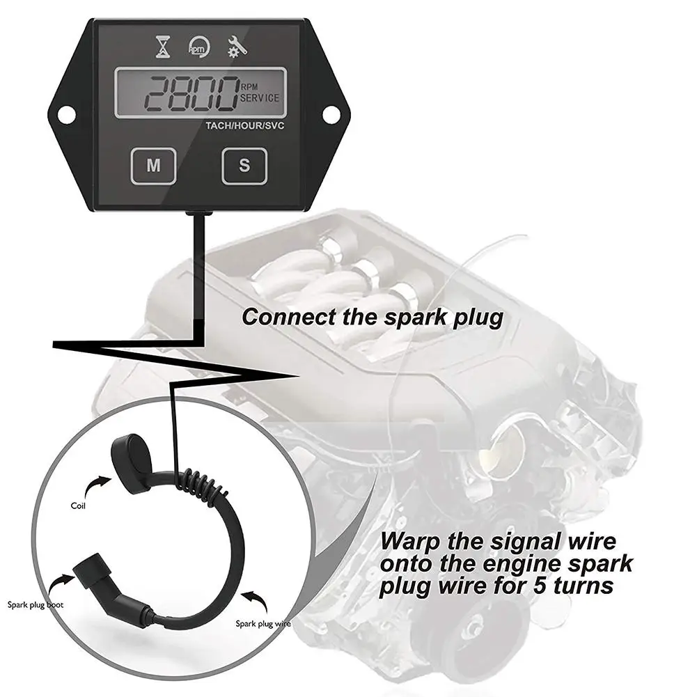Тахометр с цифровым дисплеем индуктивный тахометр ЖК-дисплеем для двигателя