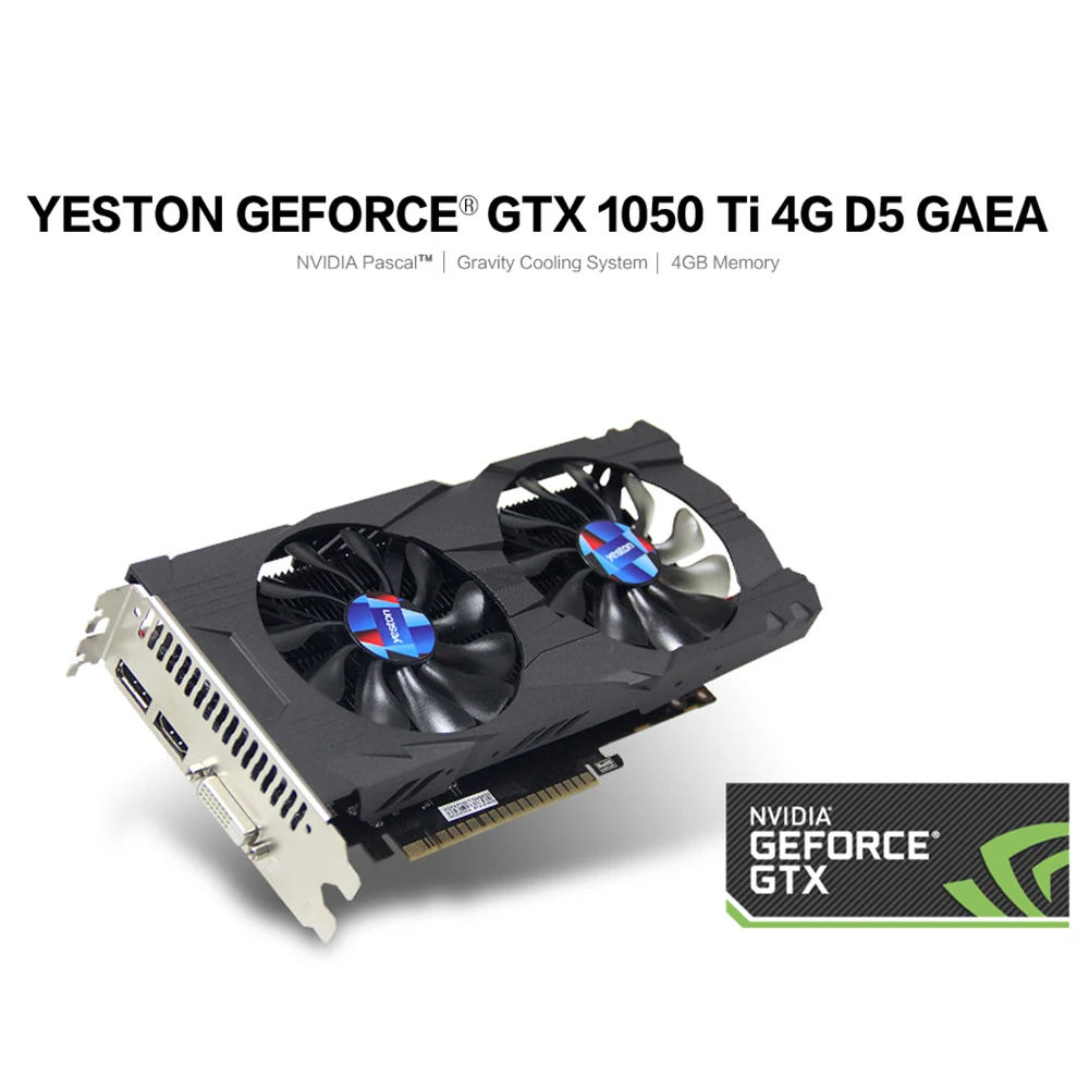 Yeston GeForce GTX 1050Ti GPU 4 ГБ GDDR5 128 бит игровой настольный компьютер ПК Поддержка видеокарт PCI-E X16 3,0 TI