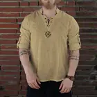 Мужская Повседневная Блузка в стиле Харадзюку, стильные модные летние топы из чистого хлопка с длинными рукавами, спортивные топы, 2019