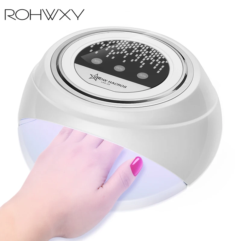Rohwxy 60 Вт лампа UV гель для ногтей маникюр Smart Сенсор Кнопка Tone светодио дный Экран