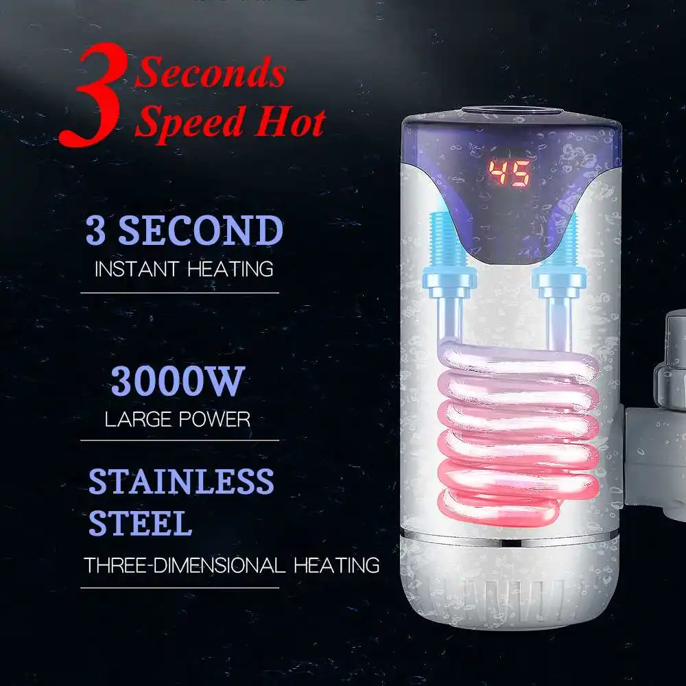 Digital display Electric Kitchen Water Heater 220V Instant Hot Water Cold Heating upgrade Faucet To Heater