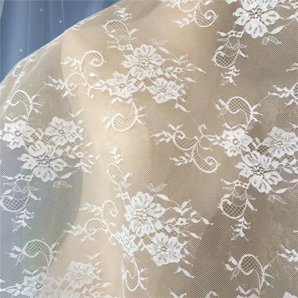Новинка белая кружевная ткань 3D с вышивкой для свадебного платья штор