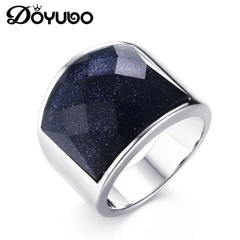 DOYUBO новый дизайн синий песок камень кольцо для Для мужчин высокого качества