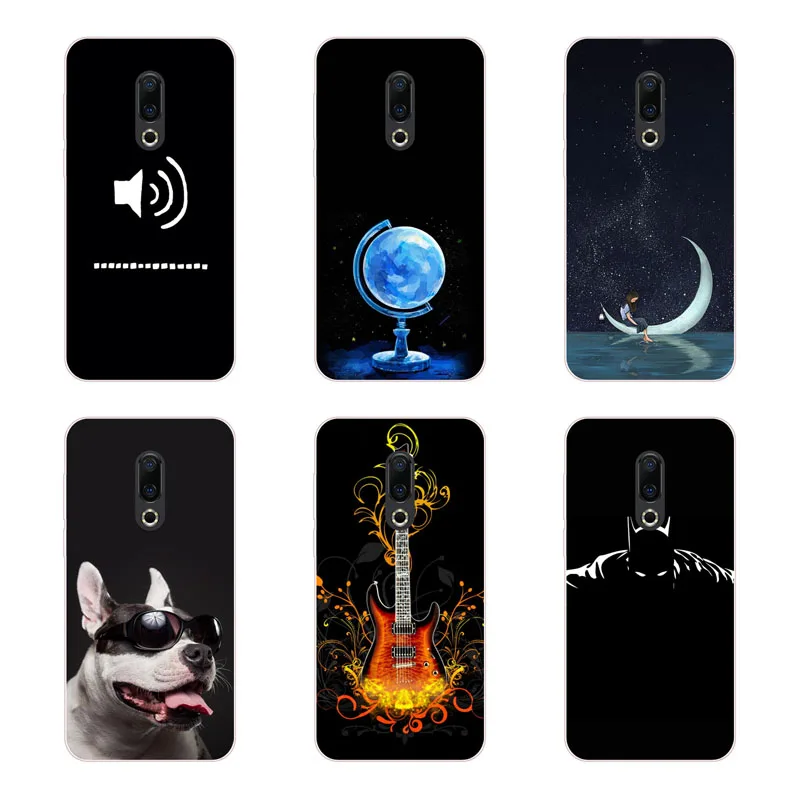 for meizu 16th plus Case Silicon Cool guitar Painting Soft TPU Back Cover 16 Protect Phone cases shell |