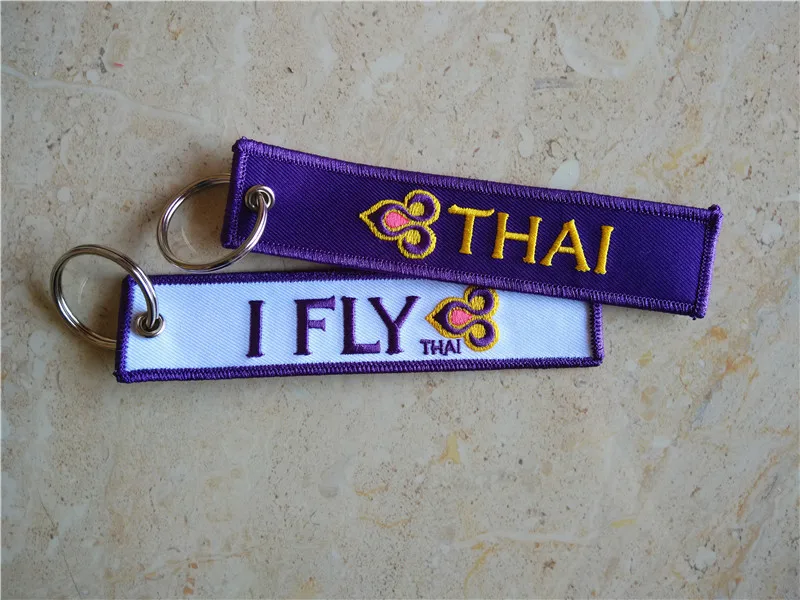 I Fly Thai Thailand вышитый брелок с индивидуальным вышитым логотипом принимаем любые
