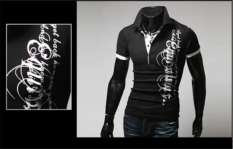 Мужская рубашка поло модная одежда повседневная мужская с коротким рукавом