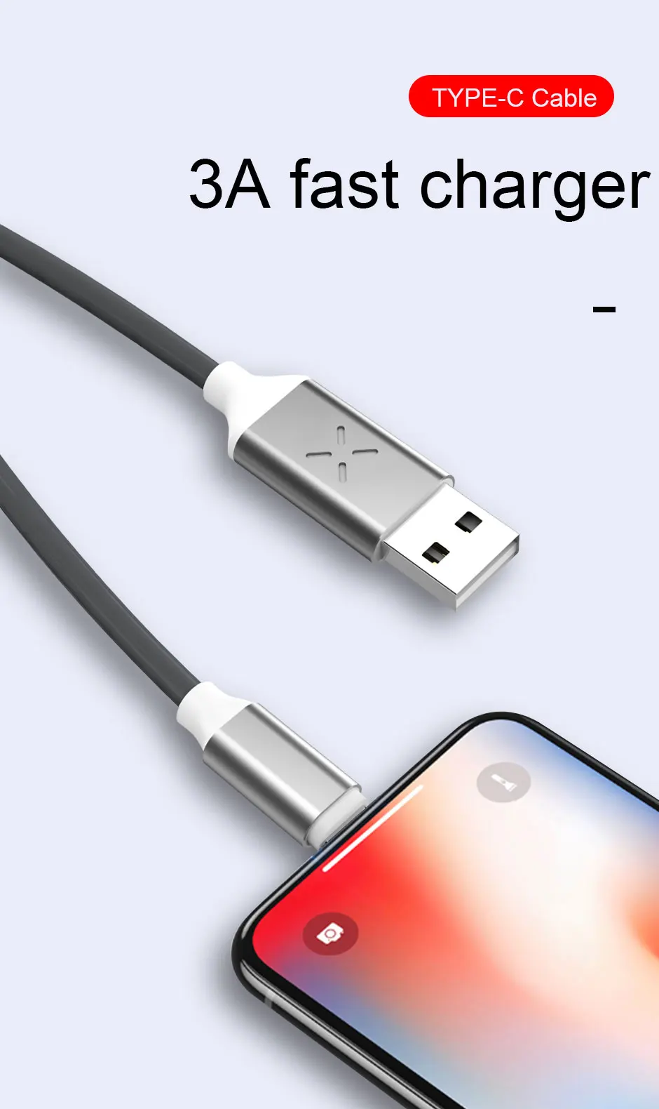 2.4A кабель быстрой зарядки типа C для samsung S10 S9 светодиодный usb-кабель с голосовым управлением для Xiaomi Redmi Note 7 4X кабель синхронизации данных