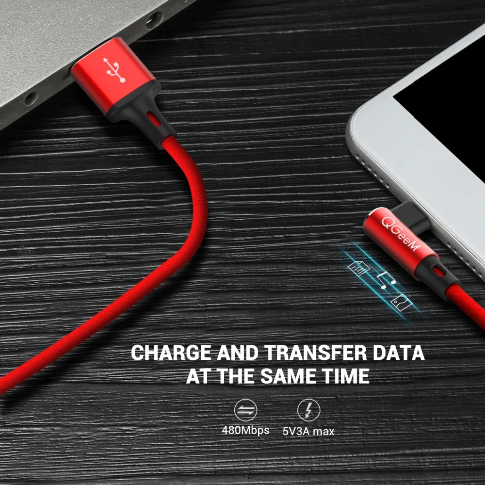 Кабель QGEEM USB Type C для Samsung Note 8 S8 Xiaomi mi A1 кабель сотового телефона типа быстрой