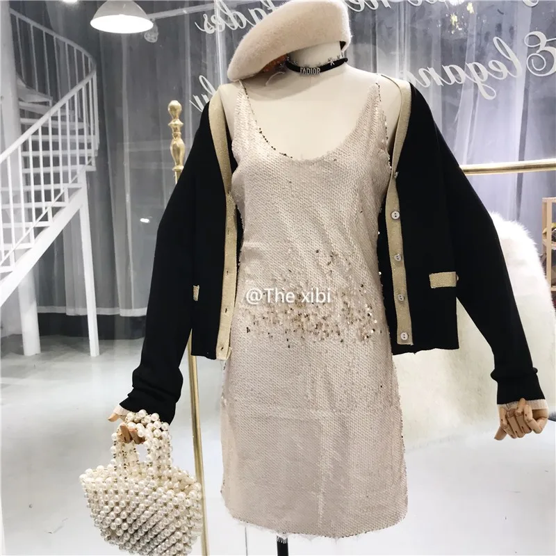 ALPHALMODA однобортный женский вязаный жакет с v-образным вырезом и длинными рукавами в золотую полоску с искусственным карманом женские изящные кардиганы