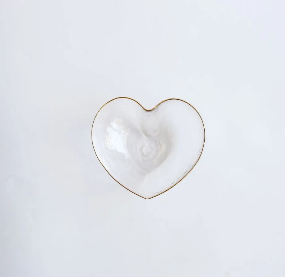 Heart Bowl M В форме сердца, миски и чашки, набор, японский стиль, глод, обод, прозрачное стекло, еда, салат, овес, фрукты, десерт, закуски, блюдо, вода, молоко, чай, чашка - Цвет: Heart Bowl M