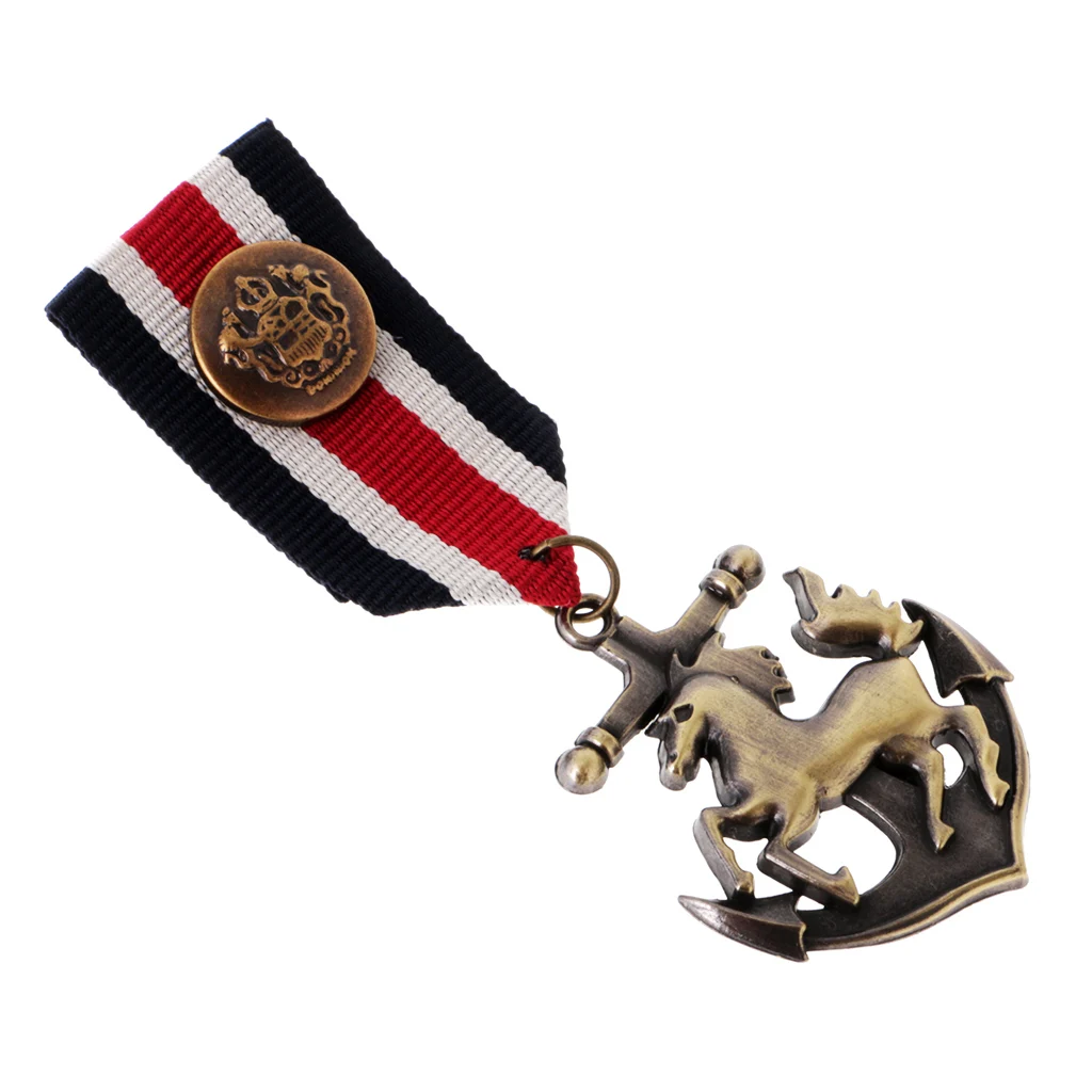 Унисекс Винтажный Морской стиль лошадь Якорь Дизайн медаль нагрудный знак брошь