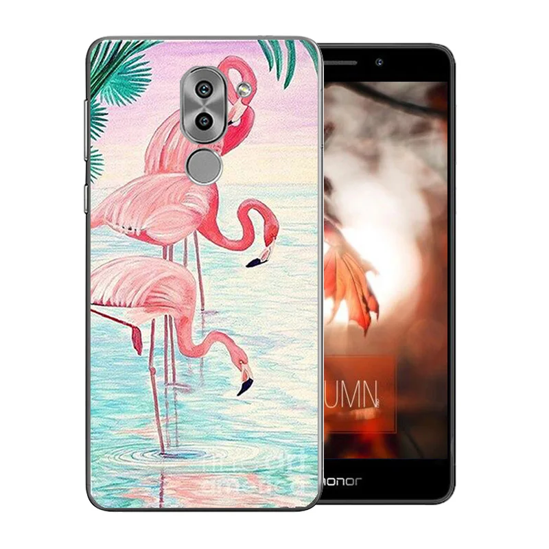 For Huawei Honor 6X Phone Cases Soft Silicone Flamingos Pattern Back Cover for GR5 2017 Mate9 Lite Matte Protect Funda |