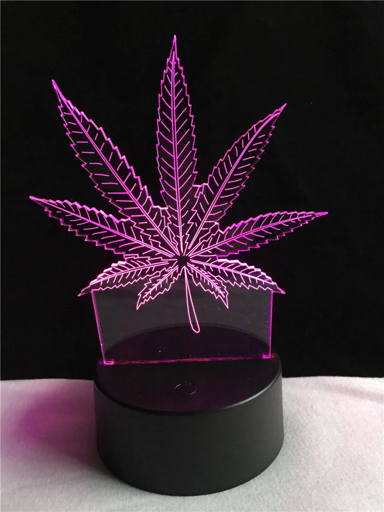 В Форме Кленового Листа, 3D светодиодный светильник, USB, сенсорный, RGB цвета, меняющийся стол, Ночной светильник, прикроватный, декоративный, светодиодный, модный, креативный