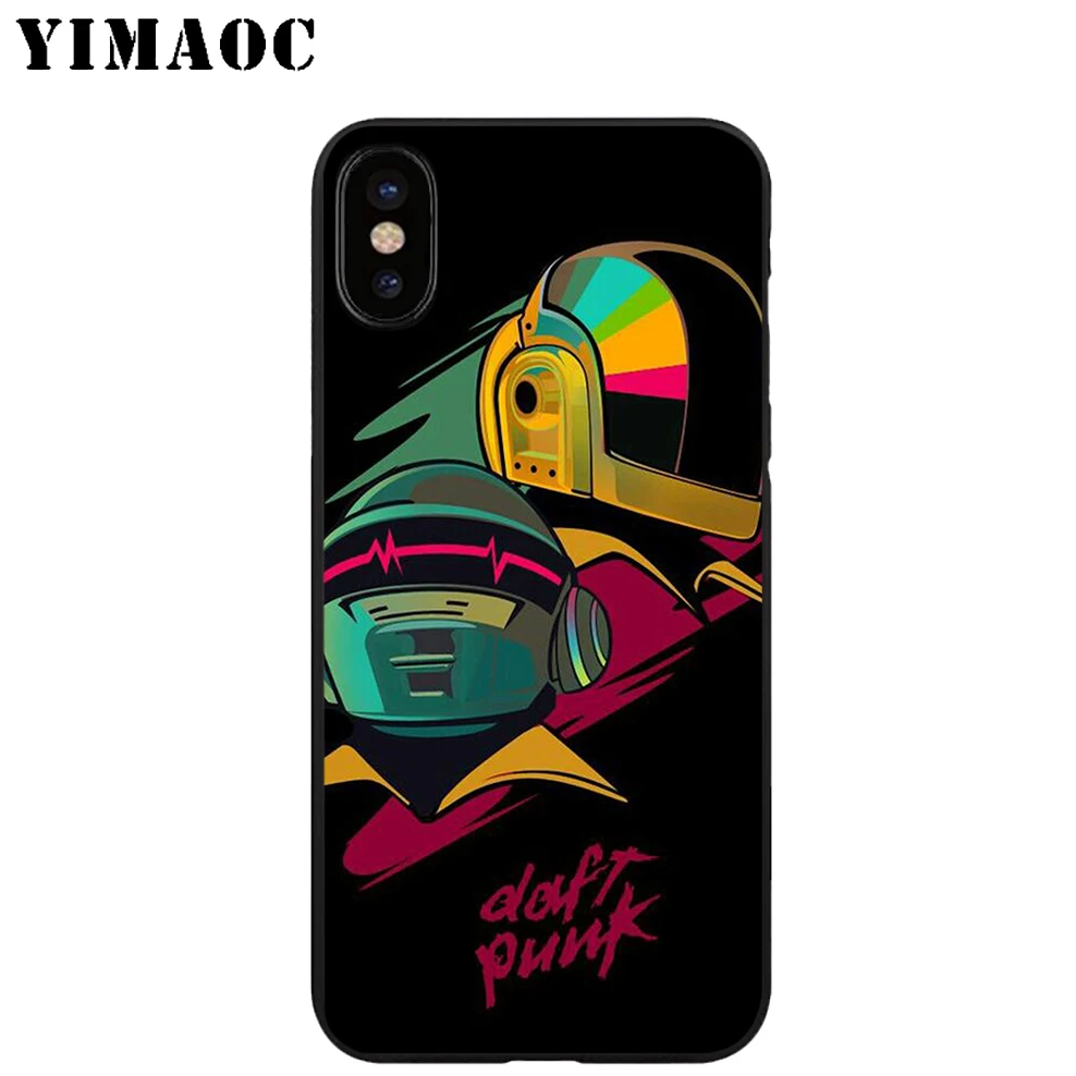 YIMAOC Daft панк Мягкий ТПУ Черный силиконовый чехол для iPhone X или 10 8 7 6 6S Plus 5 5S SE Xr Xs Max |