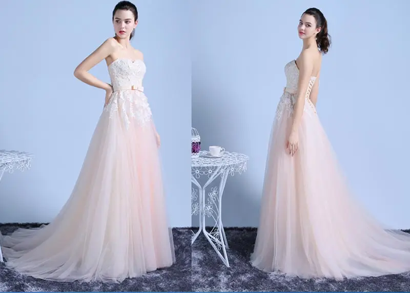 FADISTEE Новое поступление классическое вечернее платье Vestido de Festa роскошное атласное платье сексуальное без бретелек ТРАПЕЦИЕВИДНОЕ длинное кружевное стильное