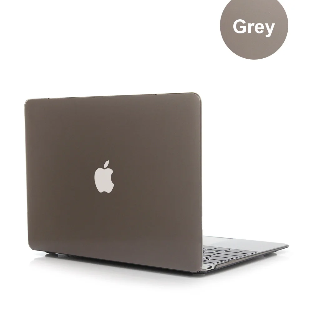 Серый Кристальный чехол для Apple Macbook Air Pro retina 11 12 13 15 чехол для ноутбука сумка для Mac book 13,3 дюймов - Цвет: Серый