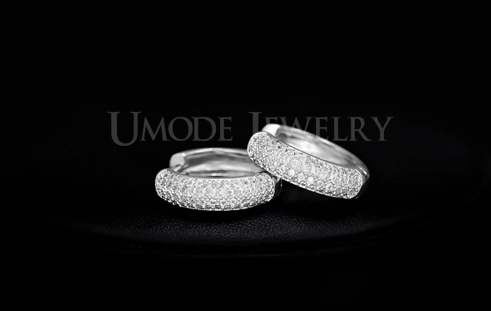 UMODE белый золотой цвет дешевые женские Brincos проложенные крошечные AAA + CZ камни