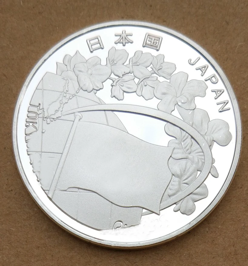 Японская сувенирная монета с серебряным покрытием 40 мм|silver plated|silver silversilver medal |