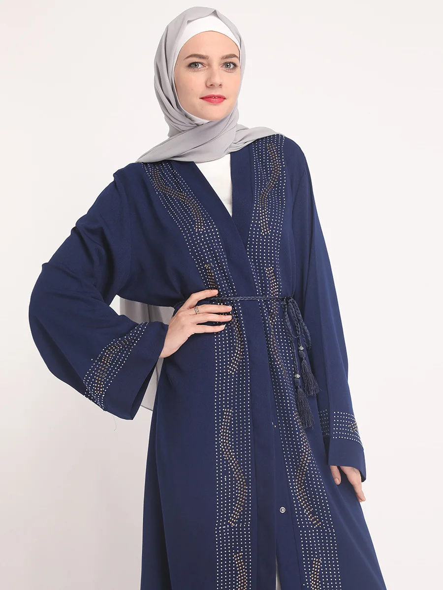Роскошный мусульманский кардиган, украшенный бусинами, abaya, длинное кимоно, длинные халаты, Jubah, Дубай, Ближний Восток, Арабский исламский наряд