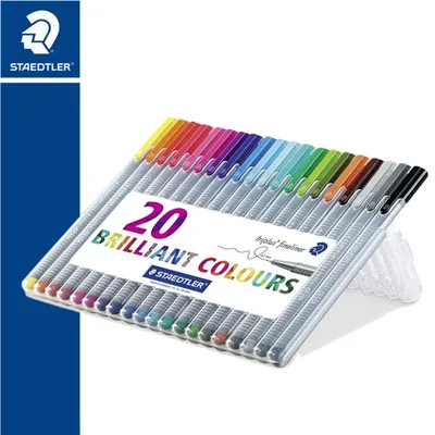20 colors STAEDTLER волокна пера, файнлайнер, 4/6/10/20 Цвета гелевая ручка 0,3 мм многофункциональные чернила гелевая ручка набросок рисунок иглы пера Papelaria - Цвет: 20 colors
