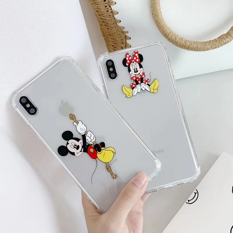 Роскошный противоударный прозрачный мягкий чехол из ТПУ с Микки для iphone XS MAX 6 6 S 7 8 Plus, чехол для iphone X XR
