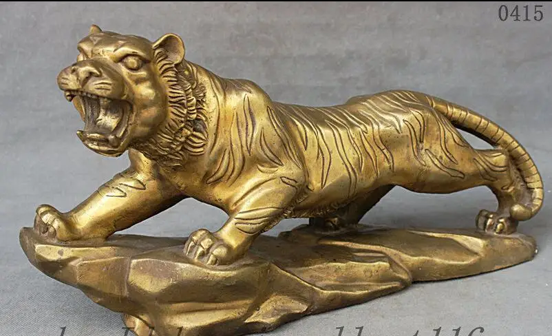 18 &quotкитайские изгнание злых духов Зодиак из латуни тигр на каменной