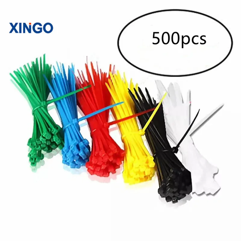 Xingo 8 дюймовые нейлоновые кабельные застежки с самоблокировкой 6 цветов 4x200 мм 100