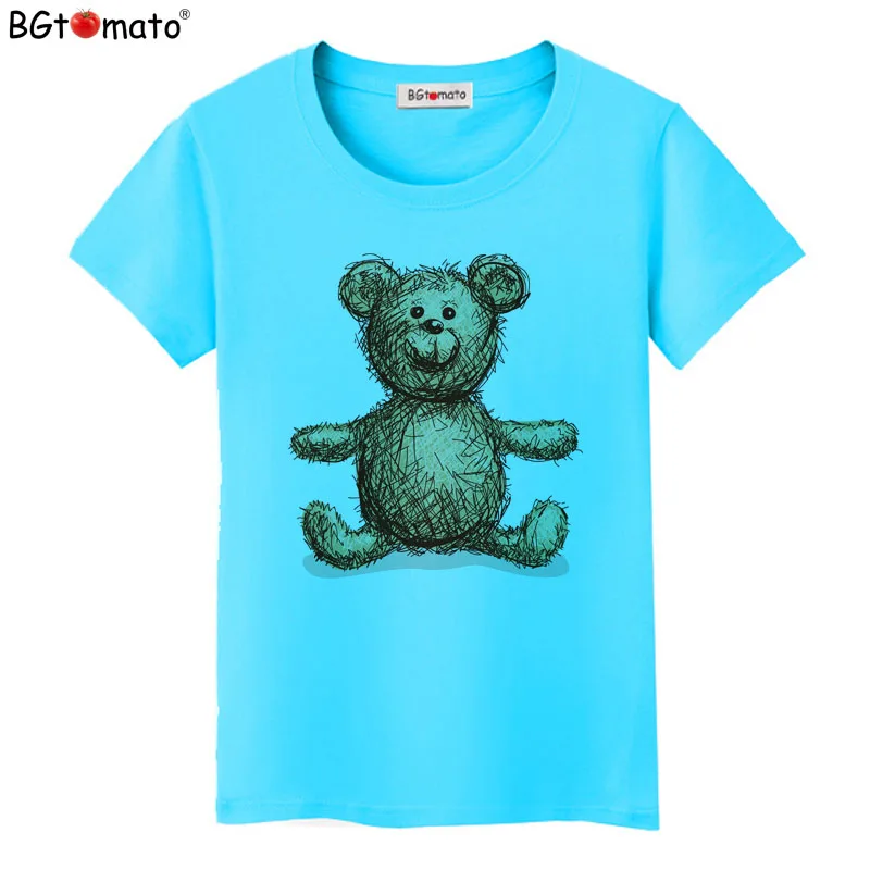 BGtomato Teddy футболка с медведем Милая мультяшная Женские классные летние топы kawaii