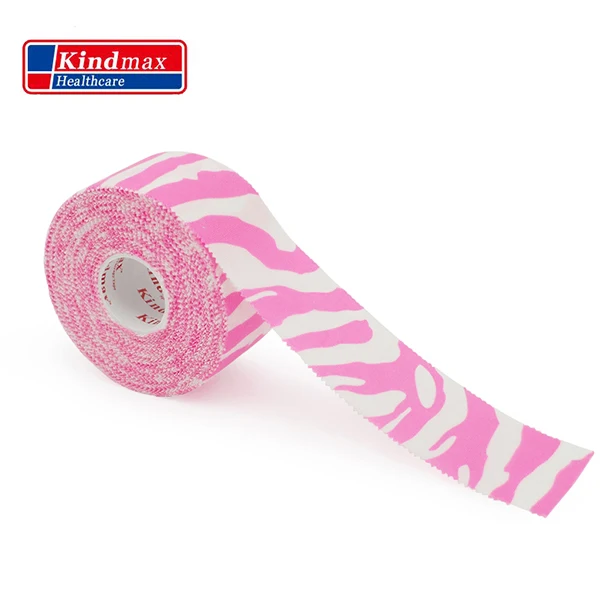 Pink Zebra Kindmax healthcare цветная зубчатая жесткая спортивная лента в американском стиле, спортивный, клейкий бинт, Фирменное Качество 5,0 см x 13,7 м - Цвет: Pink Zebra