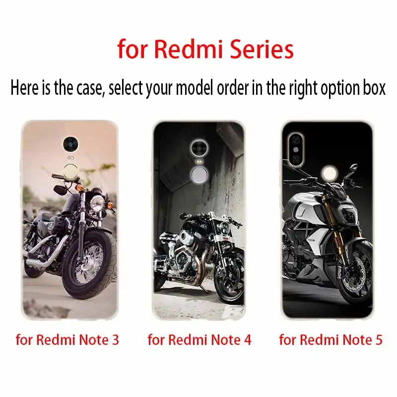 Retro Moto Cross Motorcycle Fashion Soft TPU Case For Xiaomi Redmi Note 10 9 8 7 6 5 Pro Max 10S 9S 9T 8T 4G 5G Cover | Мобильные