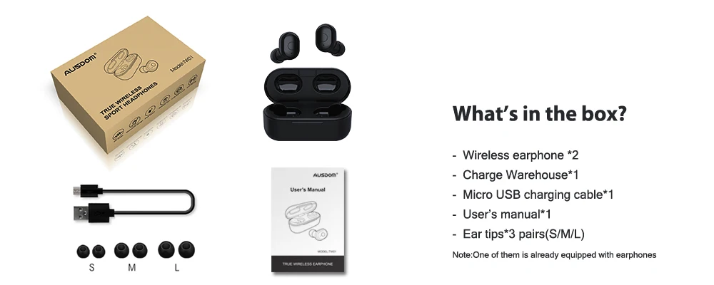 AUSDOM TW01 спортивные мини TWS Bluetooth наушники беспроводные наушники Беспроводная гарнитура Bluetooth наушники с двойным микрофоном стерео